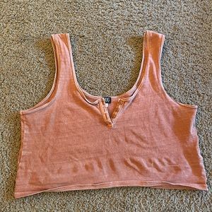 BDG Orange Button Cropped Tank